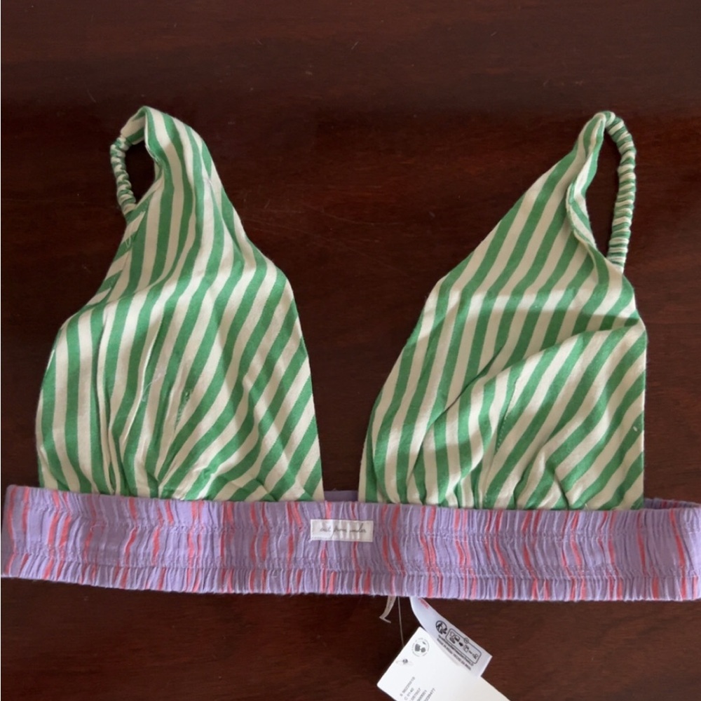 Green and Purple Striped bralette